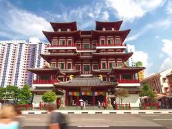 Buddha tooth relic temple, Singapore Stock Footage