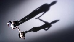 SLO MO CS Ice skating pair taking a bow Stock Footage