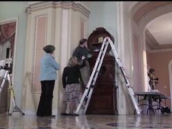 The famous clock, known as the Ohio clock, was reassembled in the hallway outside of the Senate chamber Thursday evening after being serviced in Boston.  The time-lapse was shot over three hours. News Clip