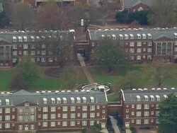 WS AERIAL View of Meridith College, Raleigh / North Carolina, United States Stock Footage