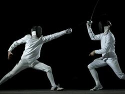 HD: Fencers Practicing Fencing Techniques Stock Footage