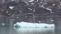 A glacier in northern Svalbard which is retreating rapidly. All of Svalbards glaciers are retreating, even in the north of the archiapelago despite only being around 600 miles from the North Pole. Stock Footage