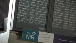 Departures Board Close Ups Inside Edinburgh Airport News Clip