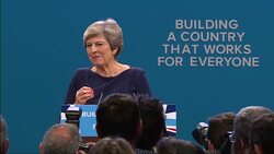 Theresa May making her keynote speech at the Conservative party conference News Clip