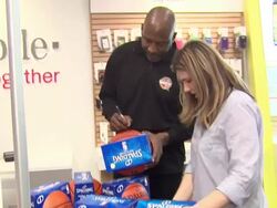James Worthy Greets Fans At T-Mobile And Gears Up For NBA All-Star 2011 In Los Angeles Stock Footage