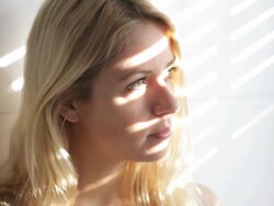 Portait of attractive female in Bathroom Stock Footage