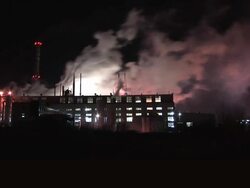 Factory at night Stock Footage