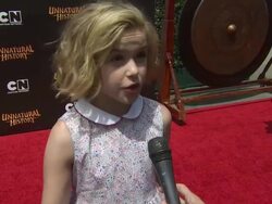 INTERVIEW: Kiernan Shipka on today's event, on what time period she'd like to live in, at the Cartoon Network's 'Unnatural History' Premiere at Burbank CA. (Footage by WireImage Video/GettyImages) Stock Footage