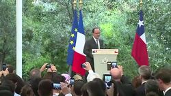 CLEAN : French president warns against protectionism on LatAm visit News Clip