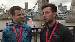 London Marathon runner speaks about his decision to come to the aid of another competitor who was struggling at the end of the race News Clip