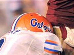 Tim Tebow threw three touchdown passes, ran for 80 yards and another score, and the Florida Gators thumped No. 23 Florida State 45-15 in sloppy conditions Saturday. News Clip