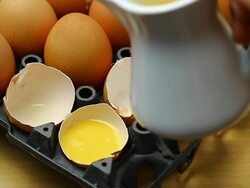 Pour egg yolk Stock Footage