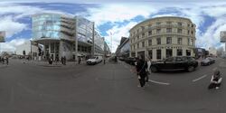 360 VR Video of Berlin Checkpoint Charlie Stock Footage
