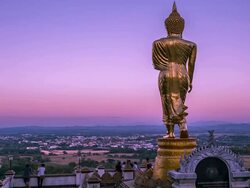Golden buddha statue standing.(Time Lapse) Stock Footage