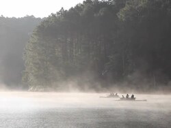 Bamboo Rafting at Pangung, Maehongson Stock Footage