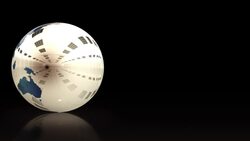 A stylized earth globe rotates against a black background. Stock Footage