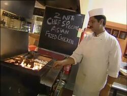 Manchester: Making curry inside curry house. 2004; short sequence. Stock Footage