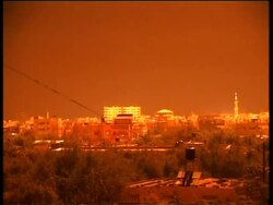 Smoke rising over Gaza skyline after Israeli airstrike News Clip