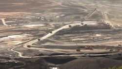 Coal mining in open pit Stock Footage