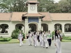 Students leaving the School for Lunch Break Stock Footage