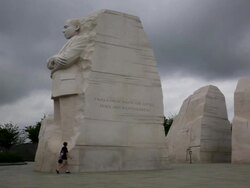 Martin Luther King Jr Memorial In Washington DC Stock Footage