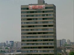 WA high speed demolition of tower block, Hackney, area of regeneration for the Olympics 2012, London, UK Stock Footage