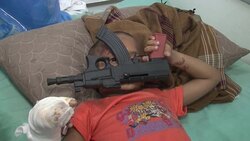 GRAPHIC Airstrike victims treated in hospital Instructional Video