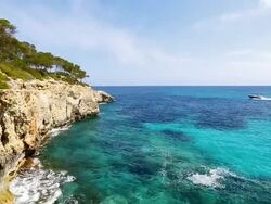 Rocky coastline of Majorca Stock Footage
