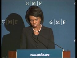 US Sec of State Rice gives speech on US-Russia relations Instructional Video