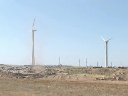 landfill and wind generators Stock Footage