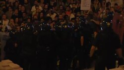 Anti-austerity protesters and police in standoff outside parliament News Clip