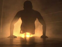 backlight pushups Stock Footage