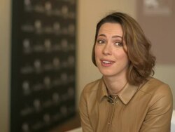 INTERVIEW - Rebecca Hall on working with Patrice Leconte at 'Une Promesse (A Promise)' Interviews on September 05, 2013 in Venice, Italy (Footage by WireImage Video/Getty Images) Stock Footage