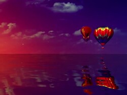 Hot Air balloons sea Stock Footage