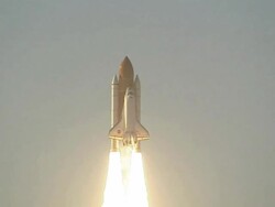Space Shuttle Atlantis launches on mission STS-117 Stock Footage