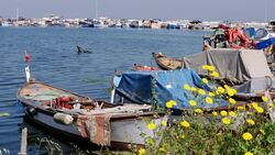 SLOW MOTION: Inciralti fishing shelter Stock Footage