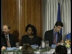 USA: R J REYNOLDS CHAIRMAN TOBACCO DEAL PRESS CONFERENCE News Clip