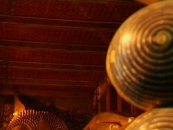 Tilt Down Shot Reclining Buddha Bangkok Thailand Stock Footage