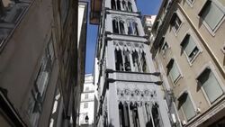 Portugal, Lisbon, Santa Justa elevator Stock Footage