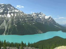 WS View of Peyto Lake / Banff Nationalpark, Alberta, Canada Stock Footage