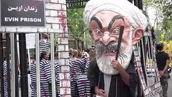 CLEAN : Anti Iran protest outside the UN ahead of Rouhani speech News Clip