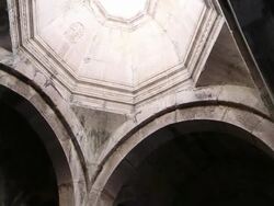 Goshavank monastery, Astvatsatseen church, the narthex Stock Footage