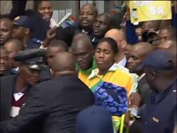 Mass celebrations as gender controversy runner returns home News Clip