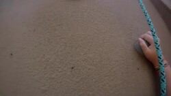 A rock climber scales a climbing wall in Pennsylvania. Stock Footage