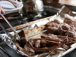 delicious lamb ribs Stock Footage