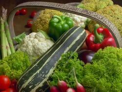 T/L, CU, Vegetables rotting in wooden basket Stock Footage