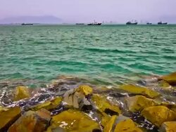 Sea and boat Stock Footage