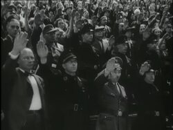 Mussert visits Valkenburg and gives a speech for the gathered members of the NSB Stock Footage