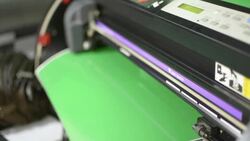 Robotic machine for print labels Stock Footage