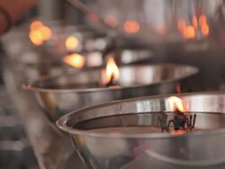 HD:Fueling the ritual.of Buddhism. Stock Footage
